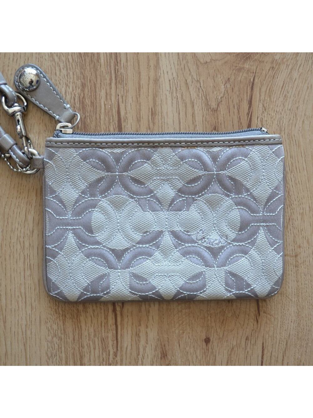 Coach Silver Wristlet Purse